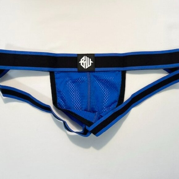 BREEDWELL Size XL Nylon Mesh Brut Athletic Supporter - Blue/Black/White- Jock - Picture 4 of 9